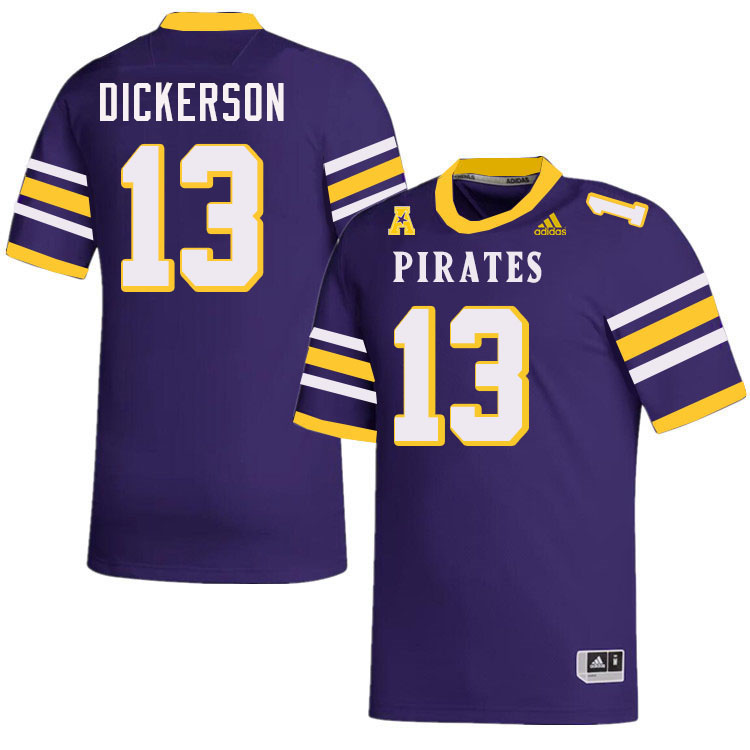 #13 Jason Dickerson East Carolina Pirates College Football Jersey Stitched-Purple